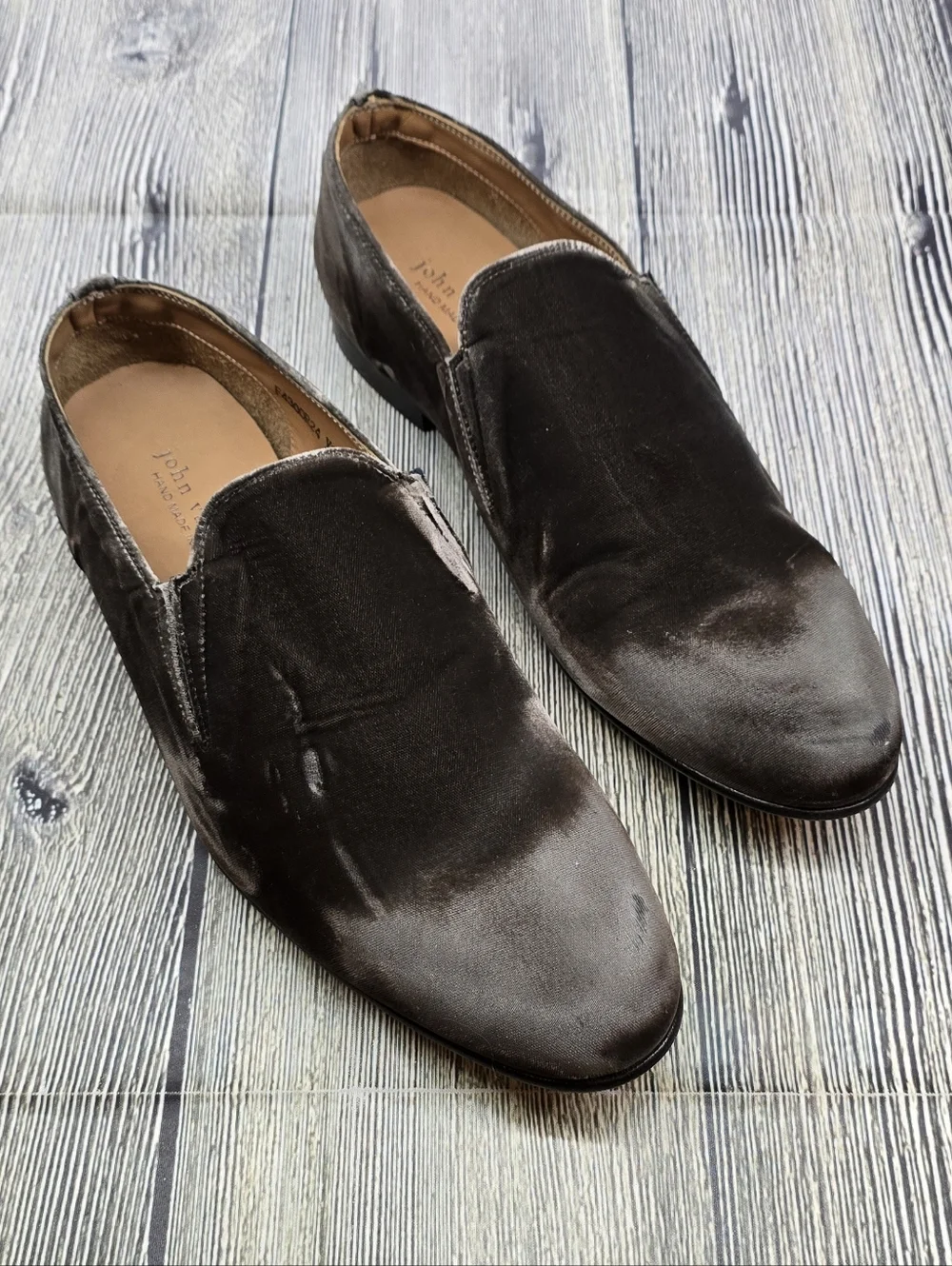 John Varvatos New Venice Distressed Velvet Loafers